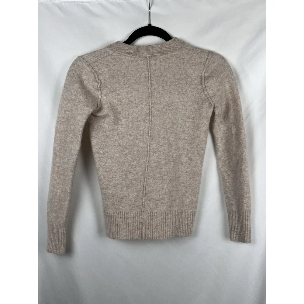 Antonio Melani Maddie 100% Cashmere‎ V-Neck Sweater Long Sleeve Small Oatmeal